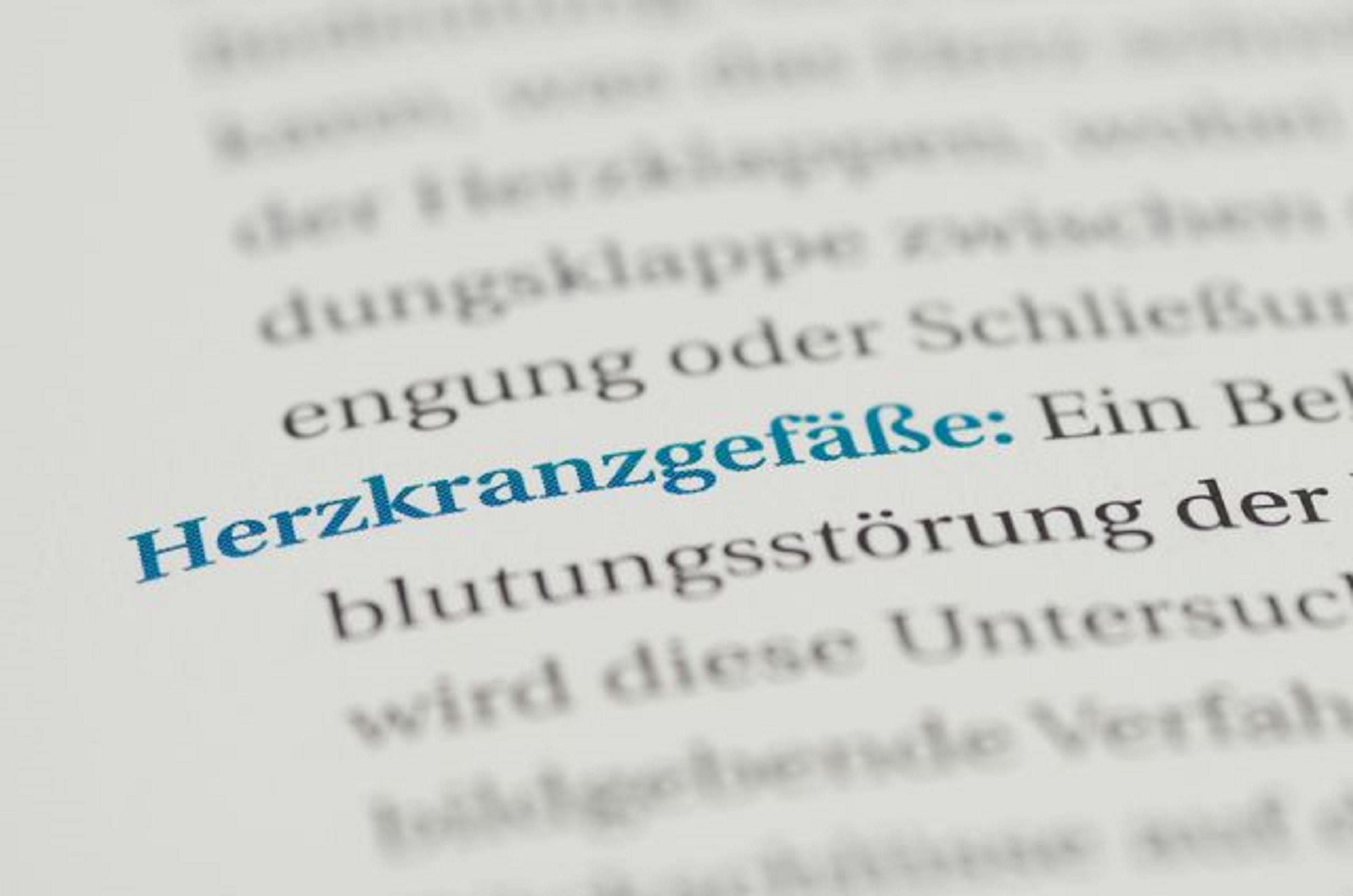 Ausschnitt aus einer Definition von Herzkranzgefäße