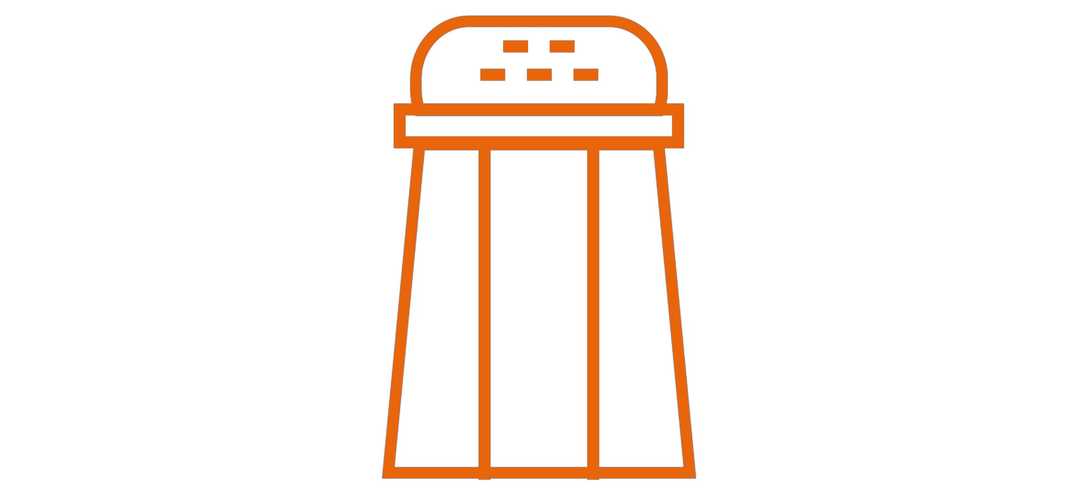 Die Grafik zeigt einen stilisierten Salzstreuer